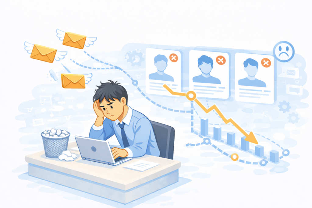 スカウト返信率が低く悩む採用担当者