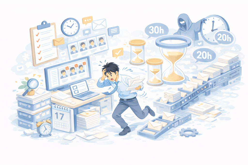 スカウトメールが作業化し、返信率が伸びないことに困っている採用担当者